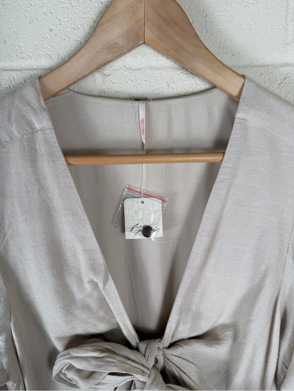 NWT Free People Vintage Summer Midi Dress Beige/Cold Stone Med. Resortwear $98
